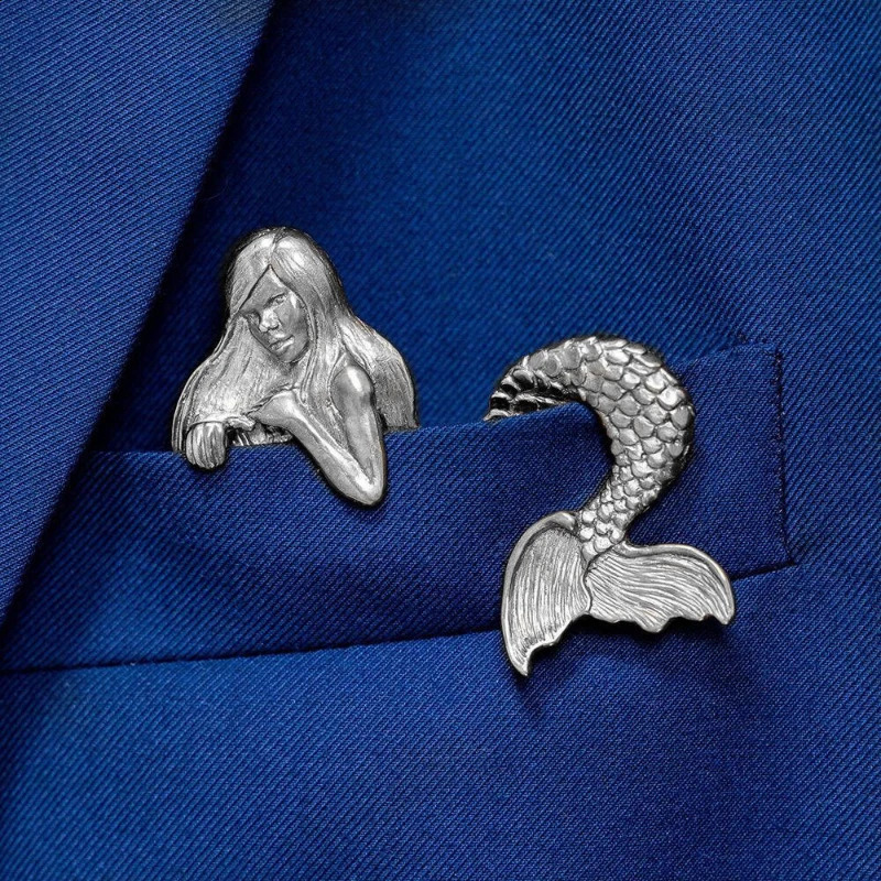 Metal pocket square vintage octopus crocodile mens suit punk-style brooch heavy-duty accessory pin 260701 - view 4