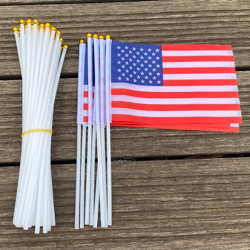 Xvggdg 50Pcs American Hand Wave Flags 14*21Cm USA National Flags Celebration Parade Banner - view 5