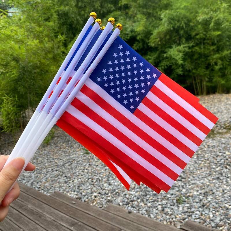 Xvggdg 50Pcs American Hand Wave Flags 14*21Cm USA National Flags Celebration Parade Banner - view 7