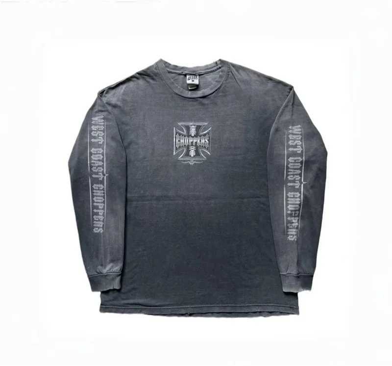 Choppers Coast Vintage New West Iron Cross Washed High Quty Vintage Long Slve T-shirt X260703 - view 5