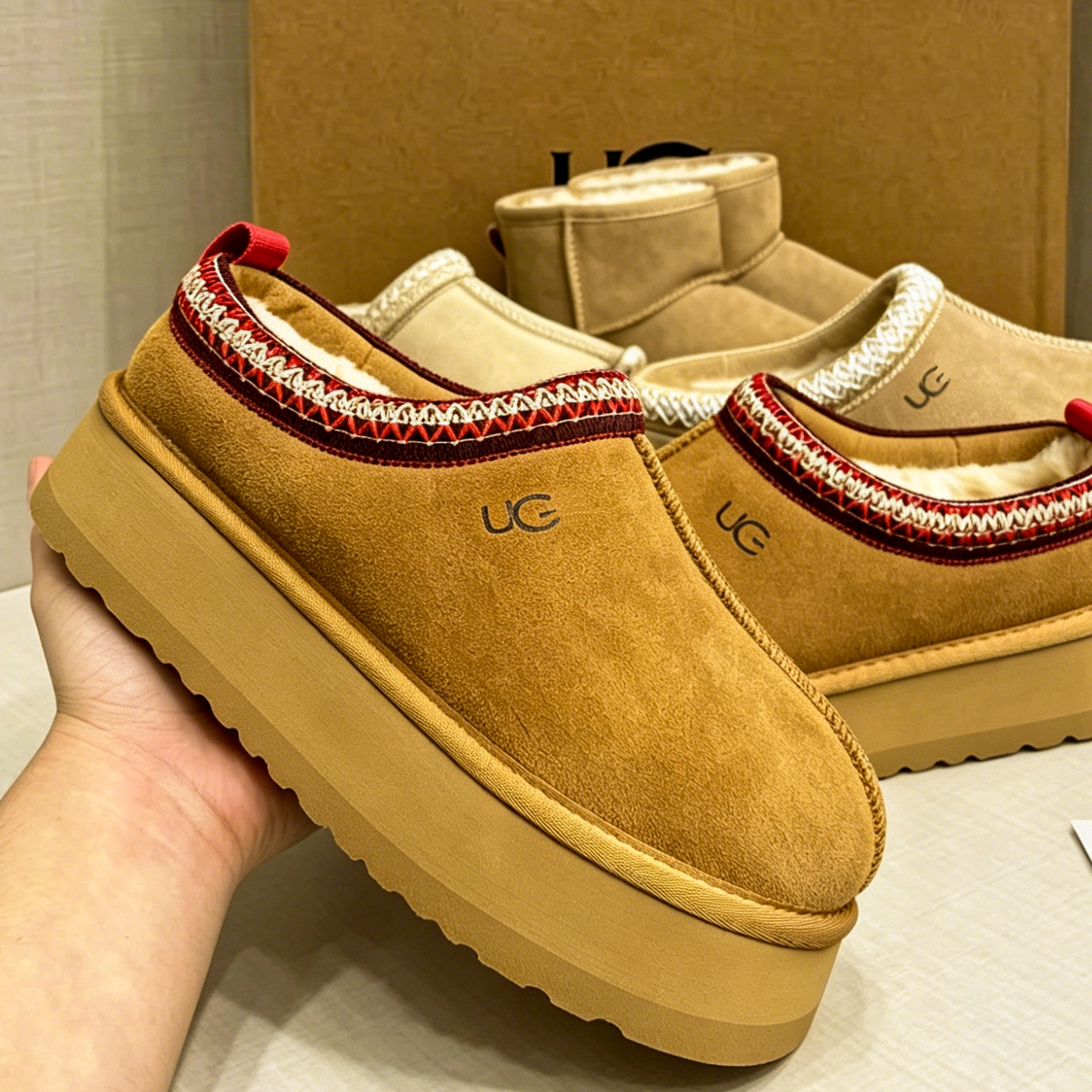 Tasman Slippers Tazz mustard seed Chestnut Sand Fur Slides Sheepskin Classic Ultra Mini Platform Boot Winter Women Men Slip-on Shoes Suede Black Friday Christmas
