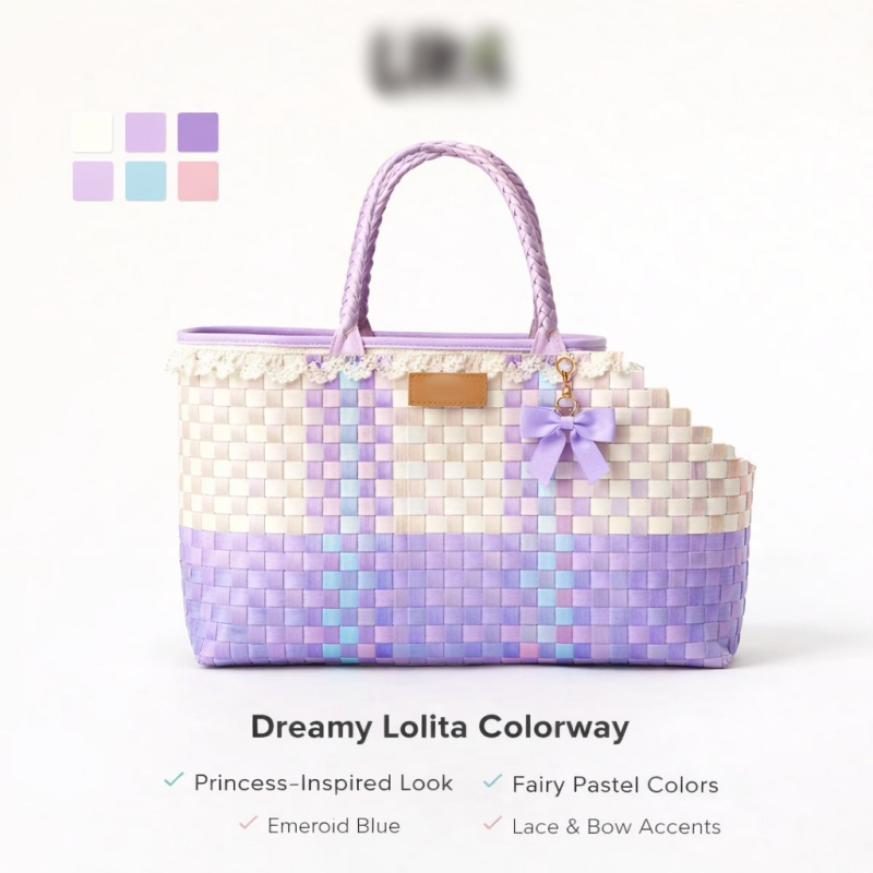 Designer Woven Pet Handbag, Handmade Knit Cat Dog Carrier Tote Gift Bag, Breathable Opening for Pet Head Exposure - view 4