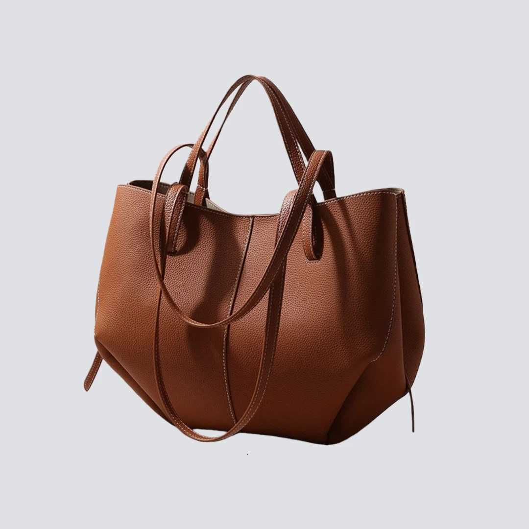Top Genuine Leather Design Grain Cowhide Ladies Tote Large Capacity Commuter Shoulder Handbag Carry With Inner Pouch New H260704 - view 4