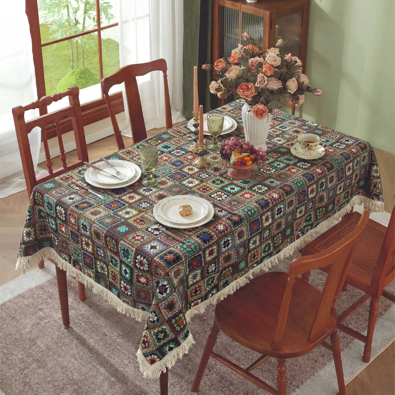 YL-38905 Custom New Tablecloth Waterproof, Oil-proof, Heat-resistant, and Maintenance-free; Thickened Coffee Table Cloth with Sheepskin-like Texture.