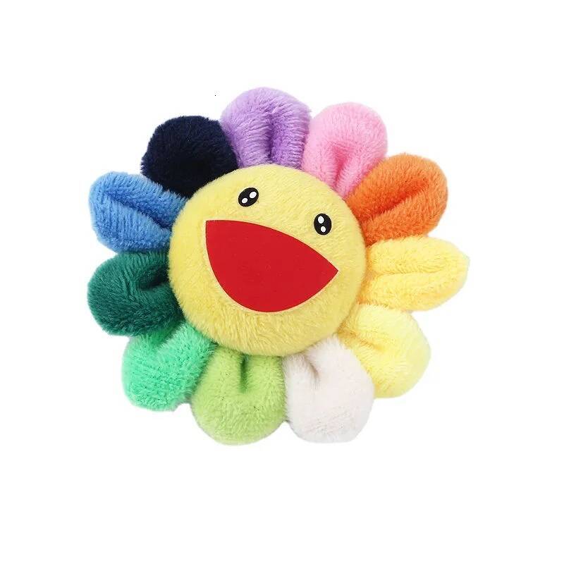 Simple Fashion Smile Sun Flower Car Plush Key Chain Brooch Pin Sunflower Keychain Bag Pendant Mobile Phone Strap Keyring J2600703 - view 4