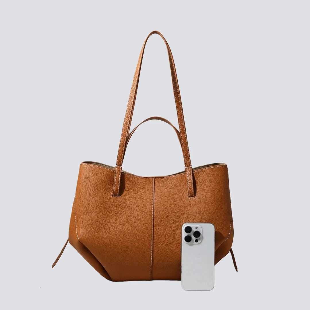 Top Genuine Leather Design Grain Cowhide Ladies Tote Large Capacity Commuter Shoulder Handbag Carry With Inner Pouch New H260704 - view 7