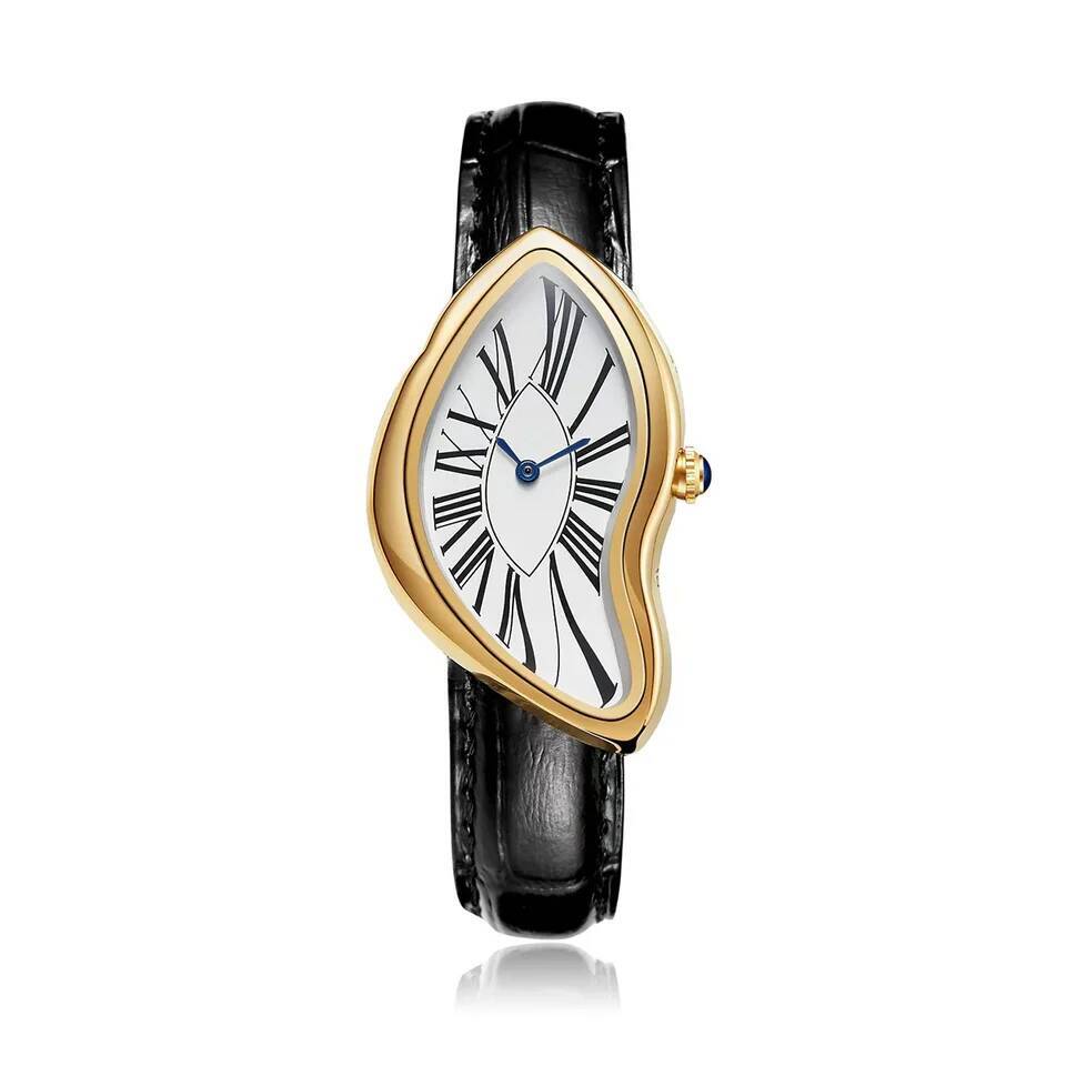 New Alien Crash Melt Twist Y2K Watches for Men and Women Fashion Leather Strap Waterproof Quartz Wristwatches Gift Drop Shipping J260703