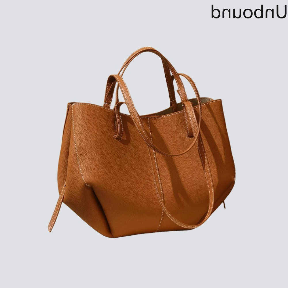 Top Genuine Leather Design Grain Cowhide Ladies Tote Large Capacity Commuter Shoulder Handbag Carry With Inner Pouch New H260704