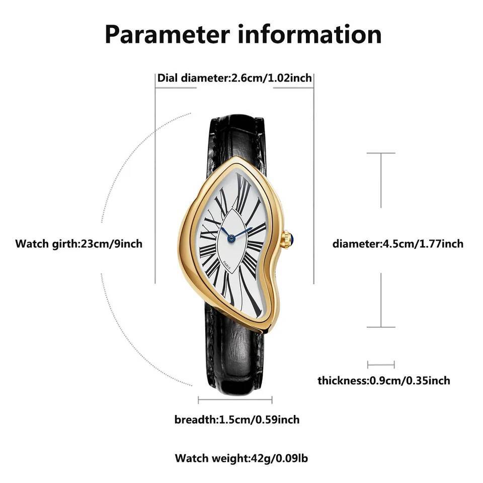 New Alien Crash Melt Twist Y2K Watches for Men and Women Fashion Leather Strap Waterproof Quartz Wristwatches Gift Drop Shipping J260703 - view 7