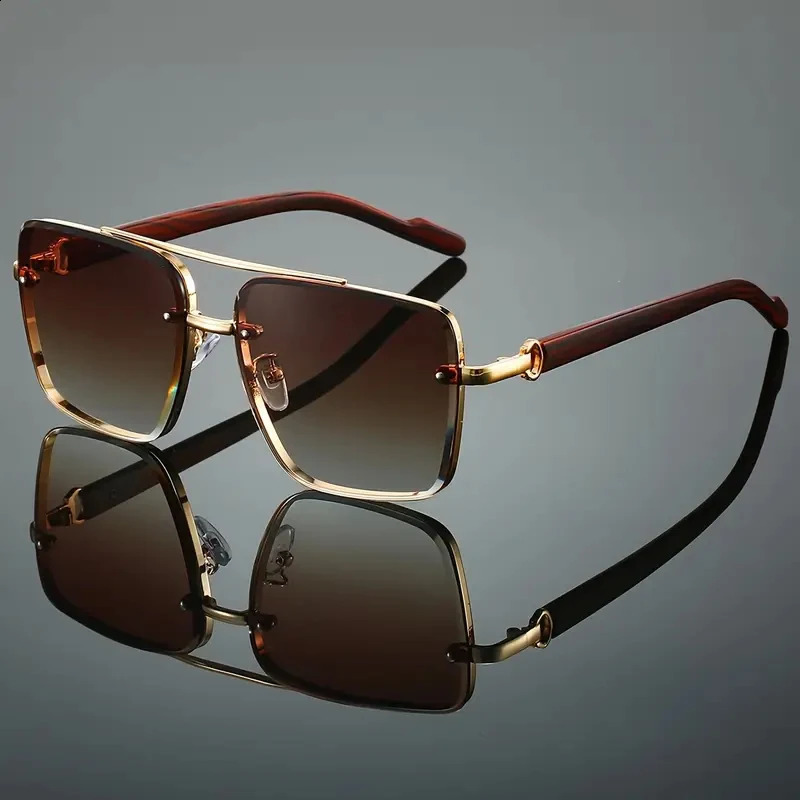 1pc Fashion Retro Square Metal Shades Driving Sunglasses Double Bridge Pilot Sun Glasses 260629 - view 3
