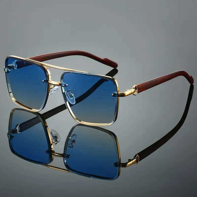 1pc Fashion Retro Square Metal Shades Driving Sunglasses Double Bridge Pilot Sun Glasses 260629 - view 6