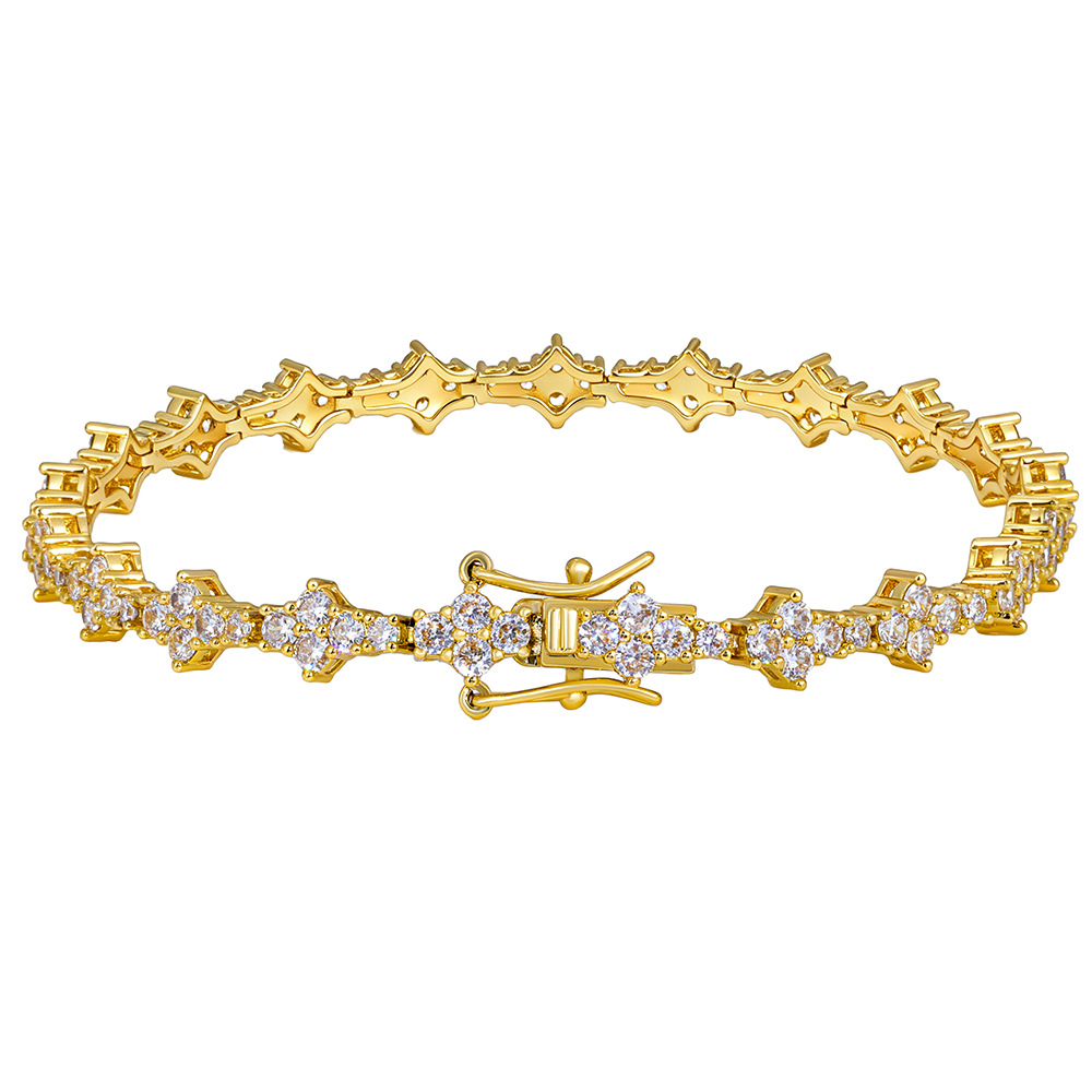 charm bracelets designer bangle bijoux de luxe New Arrival Colored Diamond Multi Cut Hip Hop Jewlery Clover Bracelet 925 Silver Iced Out VVS Moissanit