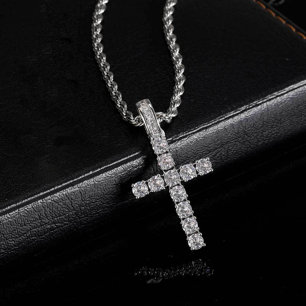 men necklace cross necklaces diamond designer jewelry for women luxury moissanite pendants chains jewellery gold cuban link chain Stainless Steel Hall