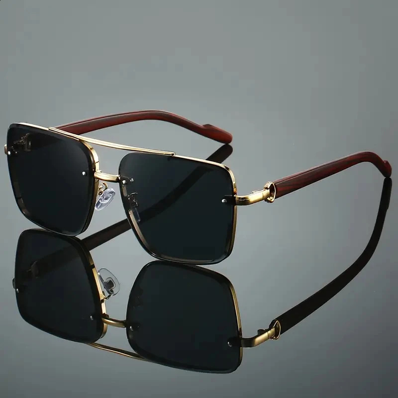 1pc Fashion Retro Square Metal Shades Driving Sunglasses Double Bridge Pilot Sun Glasses 260629 - view 5