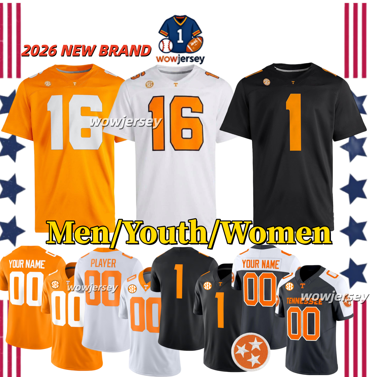 2026 Nuova Maglia Da Football Del Tennessee Volunteers College Manning George M…