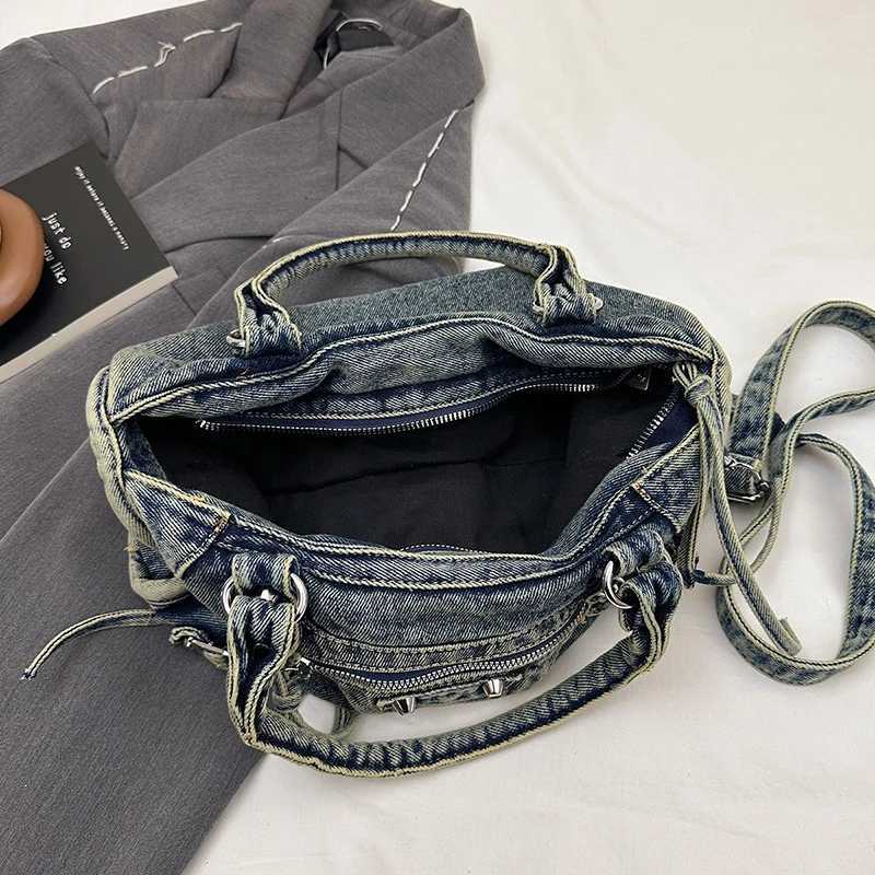 Streetwear Blue Denim Bags For Women Luxury Designer Handbag Zipper Pockets Purse 2025 New Fashion Y2K Shoulder Bags X260706 - view 7