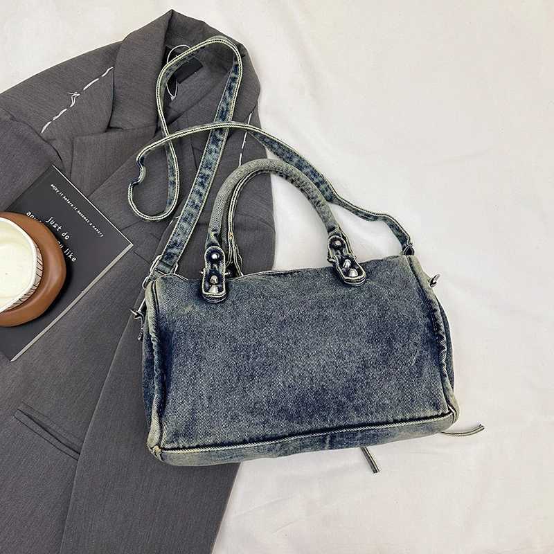 Streetwear Blue Denim Bags For Women Luxury Designer Handbag Zipper Pockets Purse 2025 New Fashion Y2K Shoulder Bags X260706 - view 6