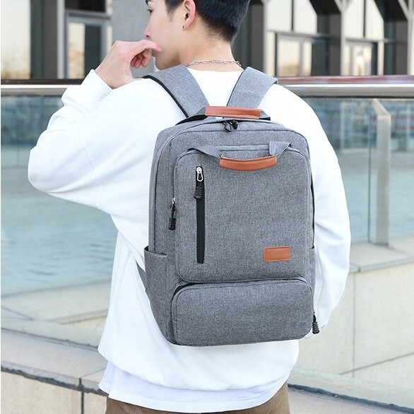 new weight reducing college student backpack formulated business backpack three piece set leisure large capacity Oxford cloth computer bag commuting b