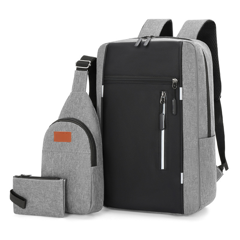 New Elite Multi functional Backpack Men s Backpack Cross border Three piece Set Business Laptop Bag Travel Luxury Large Capacity Backpack