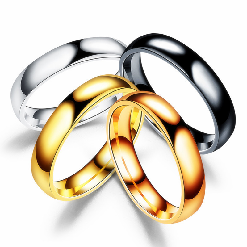 Simple 6mm Titanium Ring Women Men Prevent Allergy High Polished Wedding Rings Stainless Steel Couple Finger Jewelry Gifts