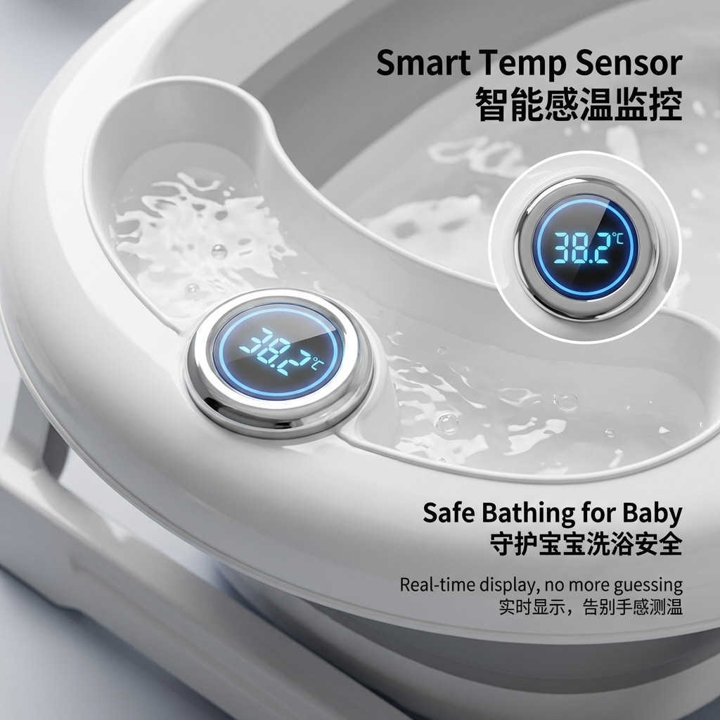 Baby Bath Tub Set Foldable Bathtub for Children Large Size for Sitting and Lying Down 6-Piece Household Bathing Supplies for Kids L260706OCE4 - view 5