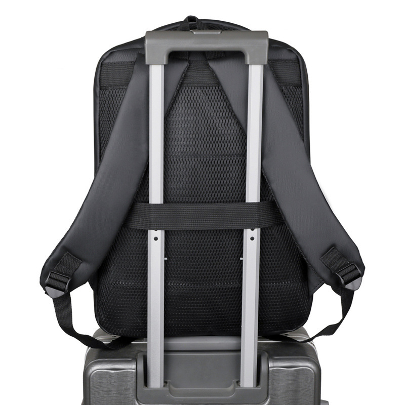 Fashion new sports outdoor bag men s large capacity leather backpack business travel laptop backpack multifunctional USB charging college student bag
