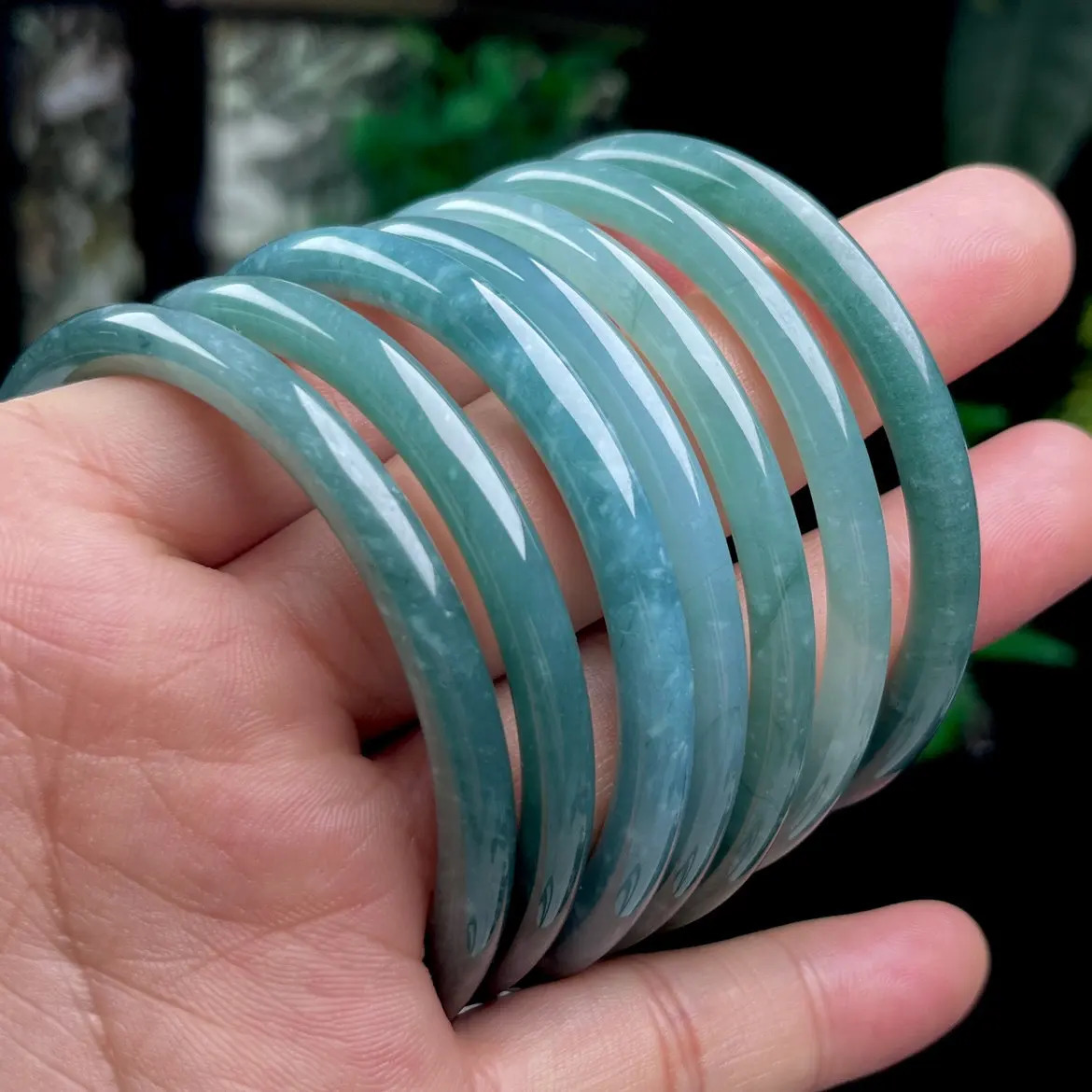 Jade bracelet natural A product blue water oil green Guatemalan jade bracelet 260702 - view 3