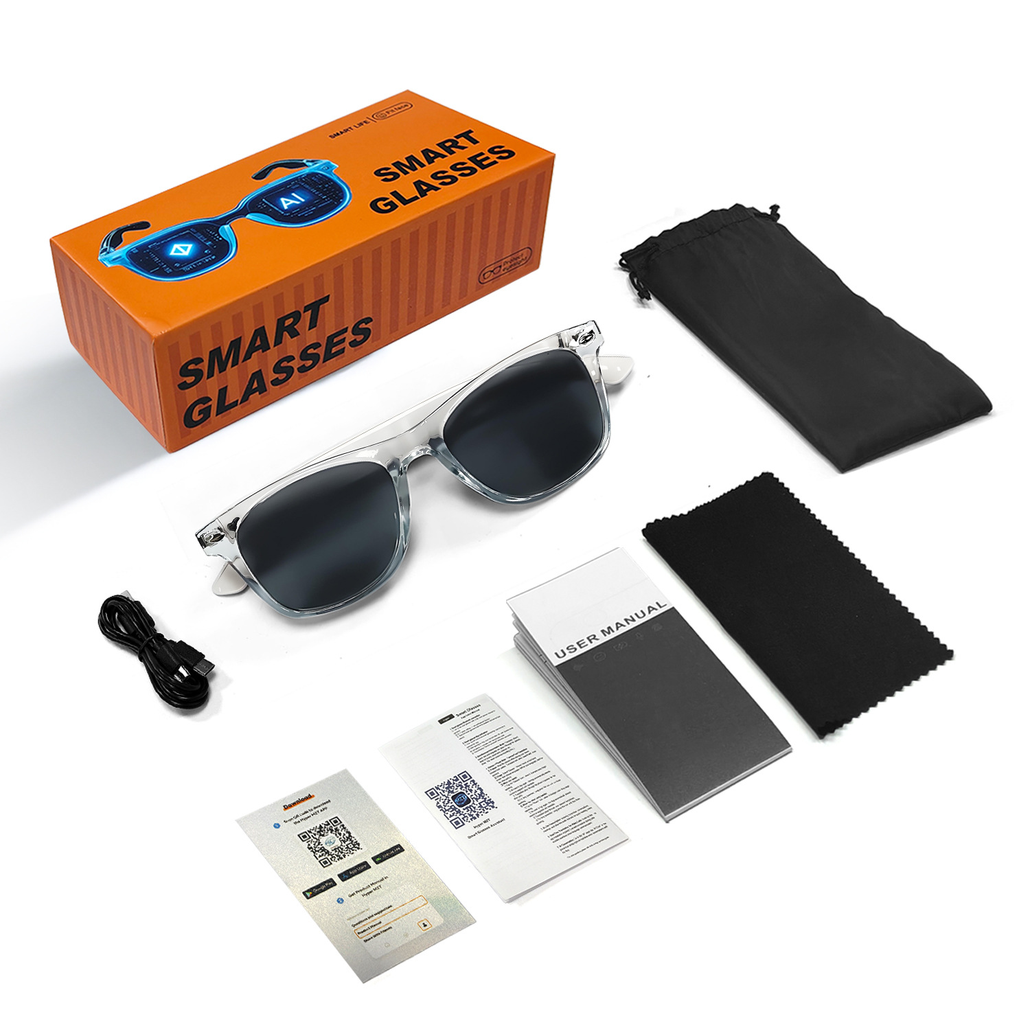 New AI translation Bluetooth glasses real time translation smart glasses music and calls smart glasses - view 5