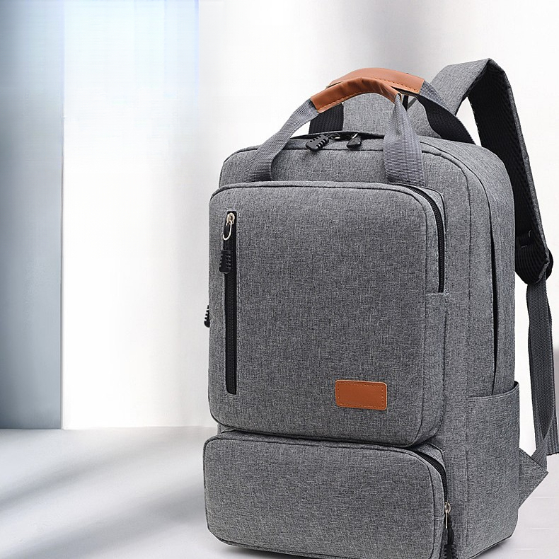 new weight reducing college student backpack formulated business backpack three piece set leisure large capacity Oxford cloth computer bag commuting b