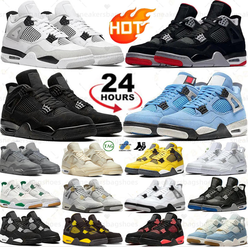 Con Box 4 4S Scarpe Da Basket Uomo Donna Sneakers Black Cat 2025 Pure Money Ros…
