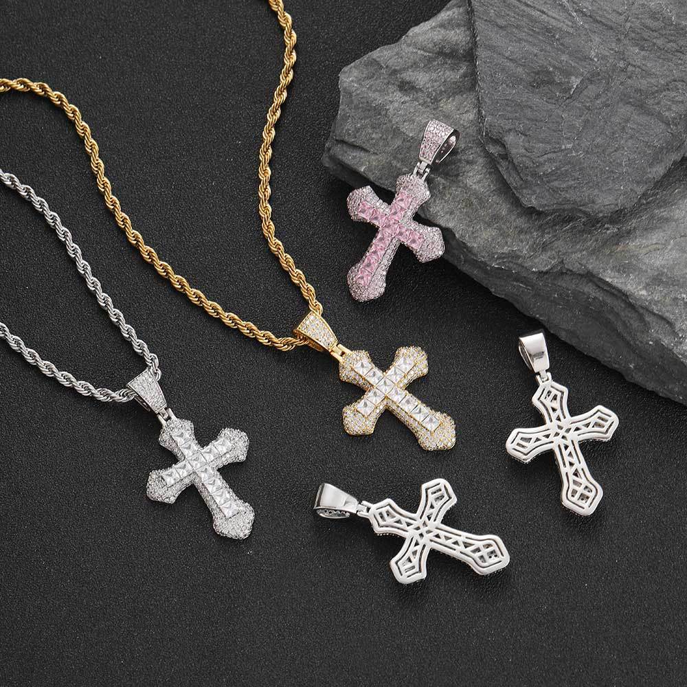 chains for men designer necklace diamond necklaces cuban link chain moissanite pendant collier jewellery cross gold Fashion Color Pendent Jewelry Gift