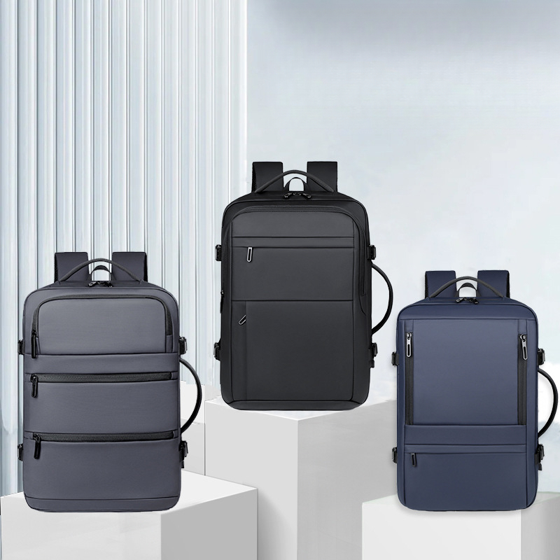 New Outdoor Bag Fashion Bag Backpack Men s High end Multi functional Backpack Waterproof Leather Film Large Capacity Business Travel Computer Bag