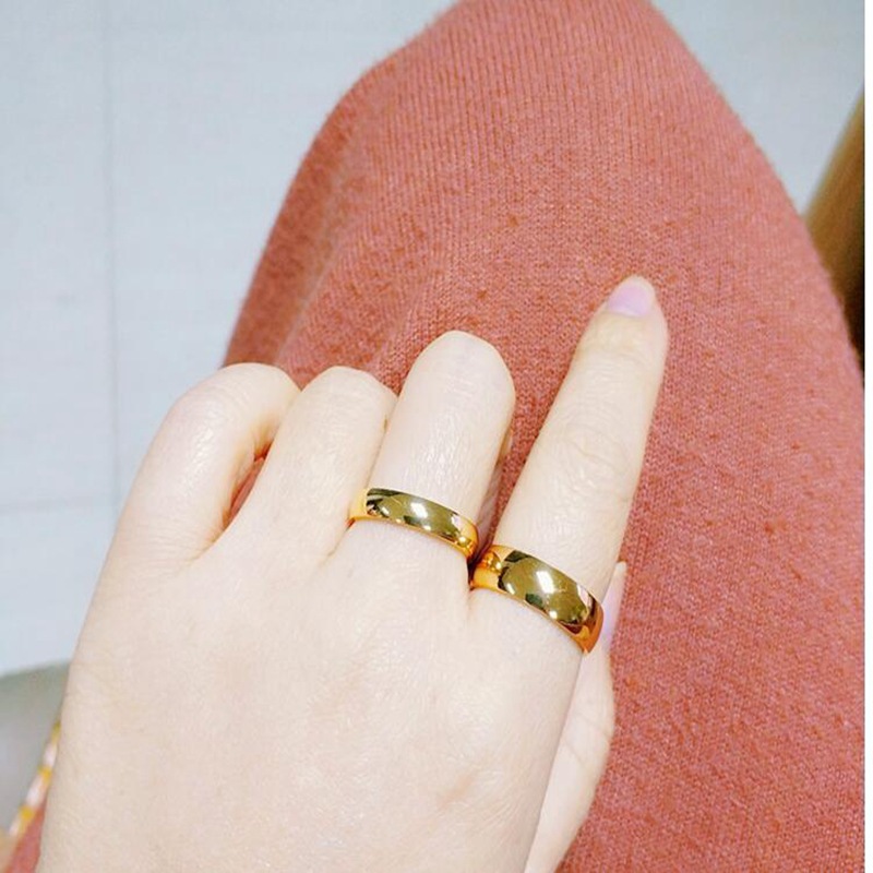 Simple 6mm Titanium Ring Women Men Prevent Allergy High Polished Wedding Rings Stainless Steel Couple Finger Jewelry Gifts