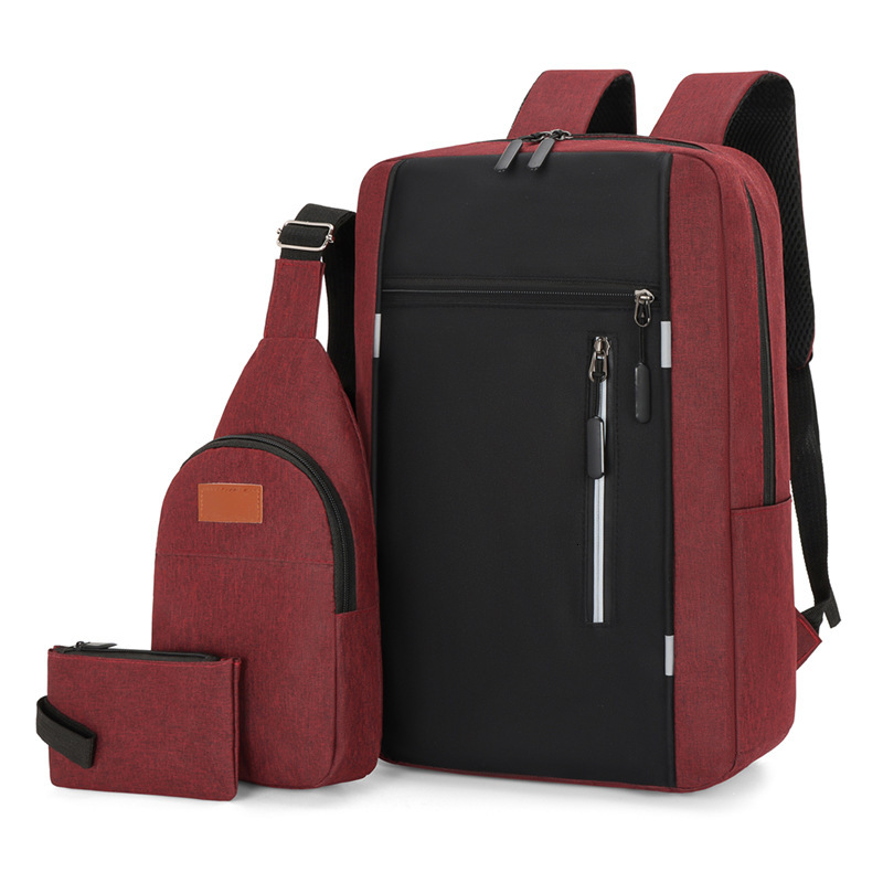 New Elite Multi functional Backpack Men s Backpack Cross border Three piece Set Business Laptop Bag Travel Luxury Large Capacity Backpack