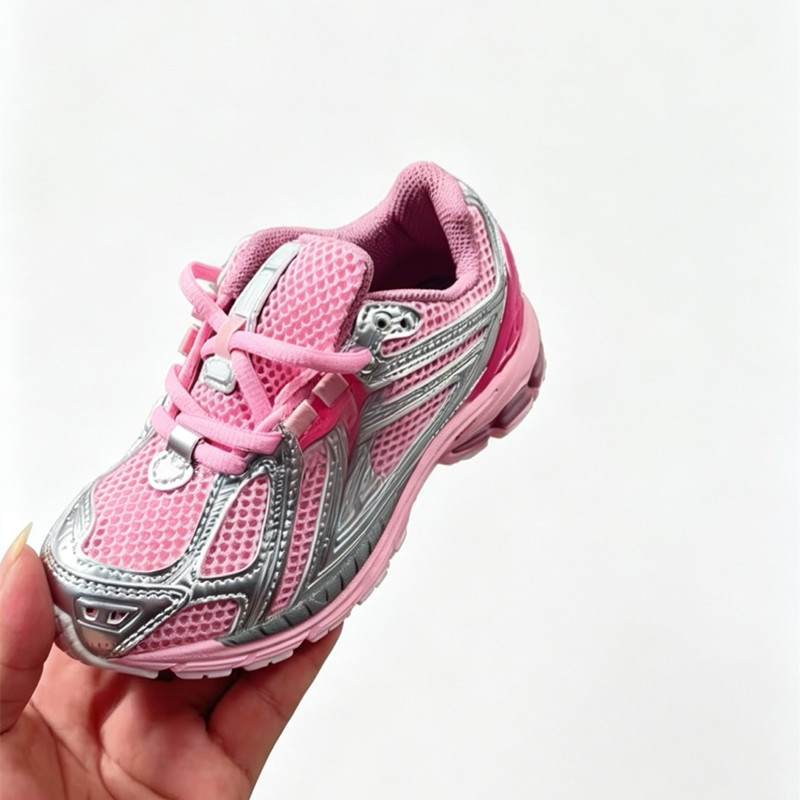 Neon Nights Kids Running Tennis Shoes Day Chrome Grade School big boys girls Lifestyle Sneaker Infant Trainers mesh design toggle fastening Silver Met - view 6