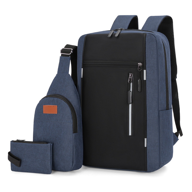 New Elite Multi functional Backpack Men s Backpack Cross border Three piece Set Business Laptop Bag Travel Luxury Large Capacity Backpack
