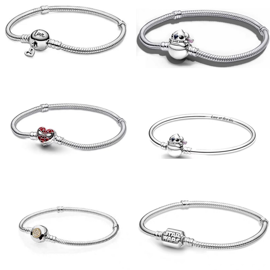 luxury tennis bracelet homme Bracelet Silver 925 Original 17-20CM Star Moon Sun Four Leaf Clover Green Zircon Bracelets Fit DIY Charms Birthday Jewelry Gifts