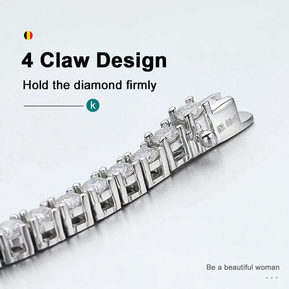 KNOBSPIN 2mm D Color Moissanite Tennis Bracelets for Woman Man Sparkling Diamonds with GRA s925 Sterling Sliver Hip Hop Bracelet H260707