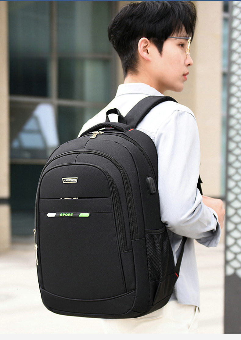New Men s Backpack Fashion and Leisure Large Capacity Simple Student Backpack Business Elite Computer Bag Commuter Bag Hiking and Mountaineering Bag