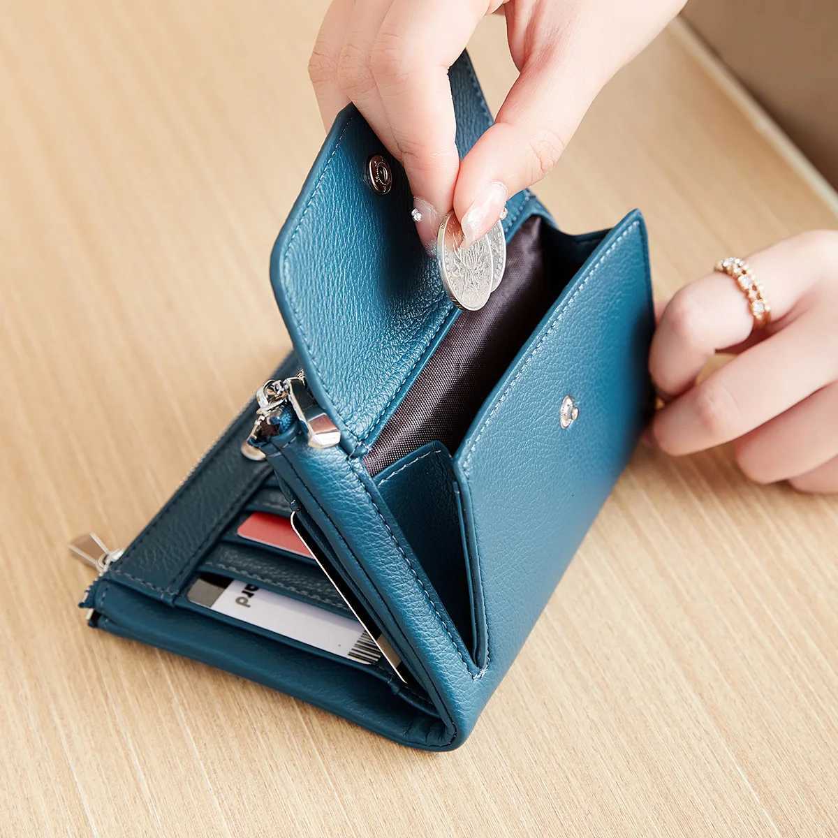 Fold Double Vintage Short Chic Wallet Multi-card Double Zipper Coin Purse Portable Multi-functional Wallet H260707