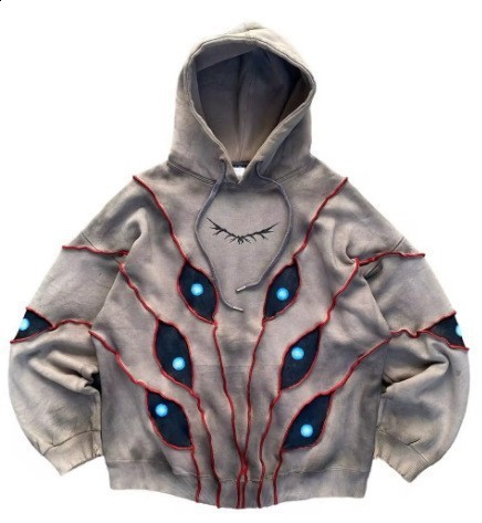 Hoodie Sweatshirt Y2K Hip Hop Retro Crown Embroidery Oversized Hoodie Men Women Harajuku Goth Pullover Hoodie Clothes 240106
