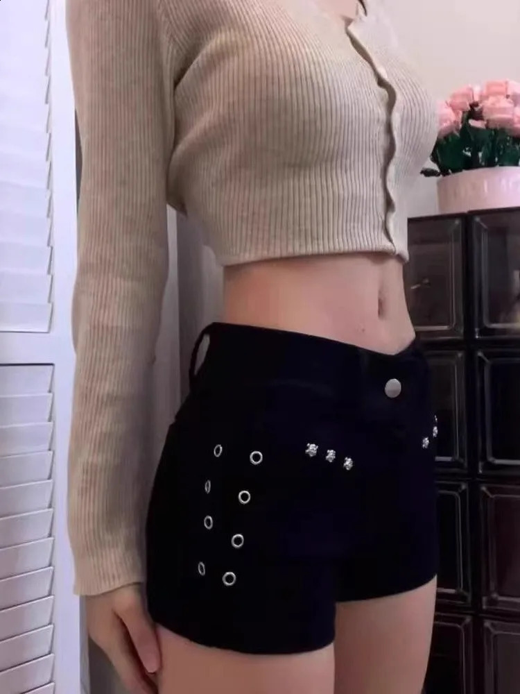 Y2K Denim Short Skinny Streetwear Daily Personality Students Holiday Fashion Sexy Retro Leisure Gothic Rivet Jean 260707