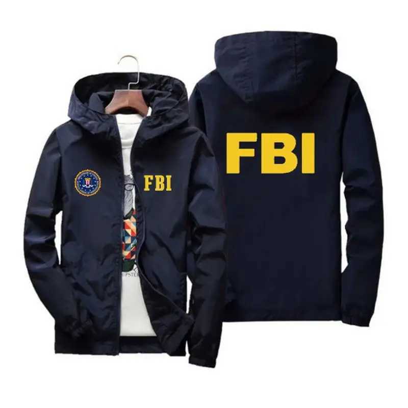 2024 New Mens Jacket High Quality FBI Printed Outdoor Sports Jacket Spring Hooded Windproof Fashion Casual Brand Sports Jacket T260707 - view 4