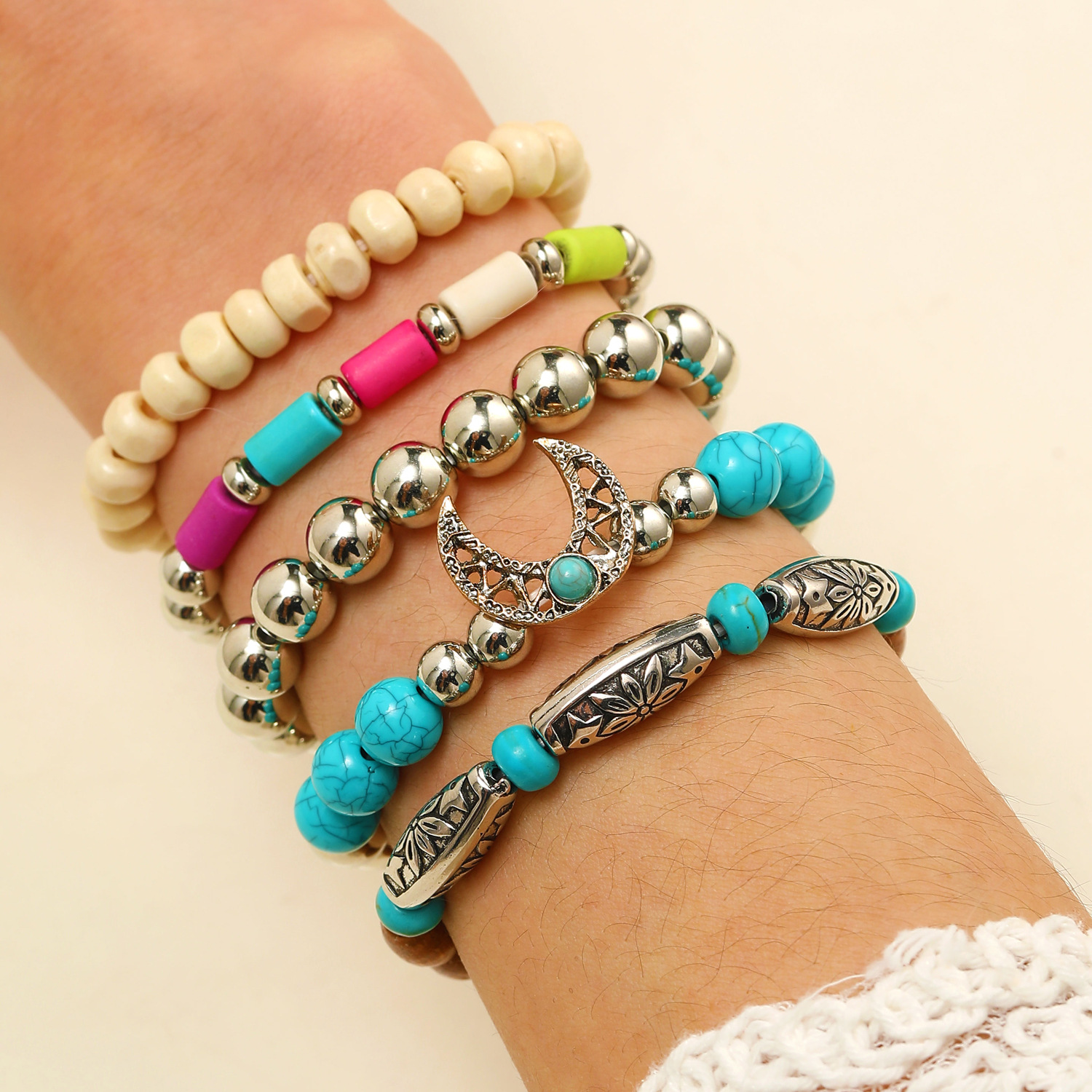 Chic Handmade Bohemia Design Accessories - Mix-Metal Colorful Bracelets