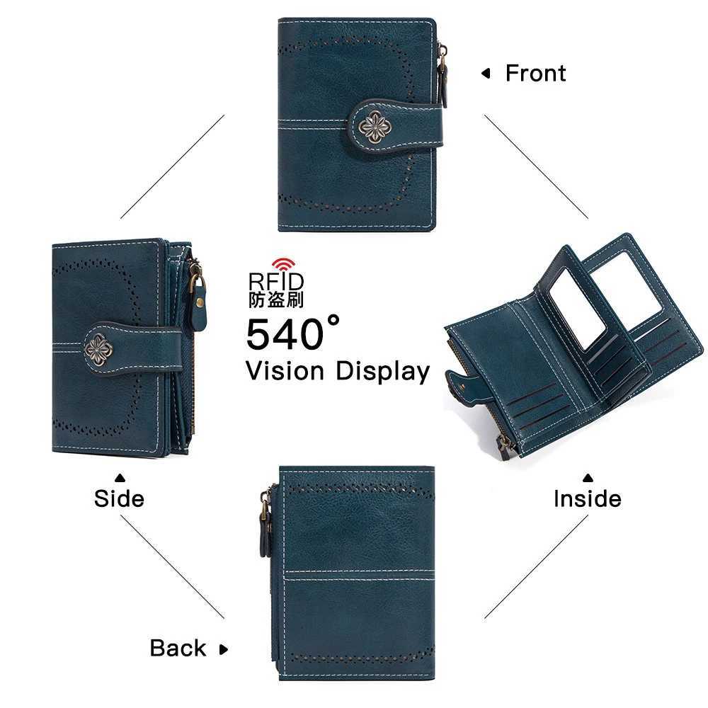 Wallets New RFID Card Women Holder Large Capacity Female Coin Purse Photo Holder Wallet For H260707