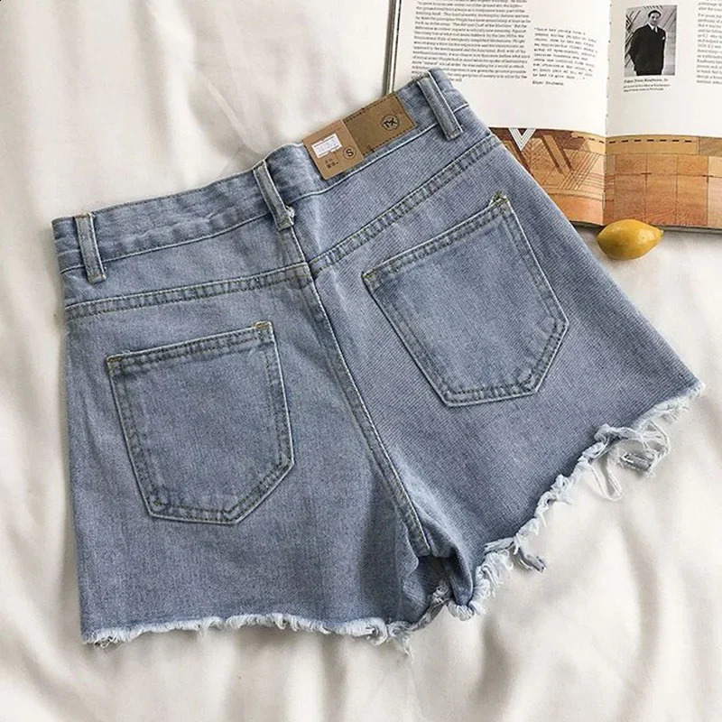 Summer Girls Fashion Denim Shorts Lady Chic Sexy Mini Pant Raw Edge High Waist Aline Short Jeans 260707