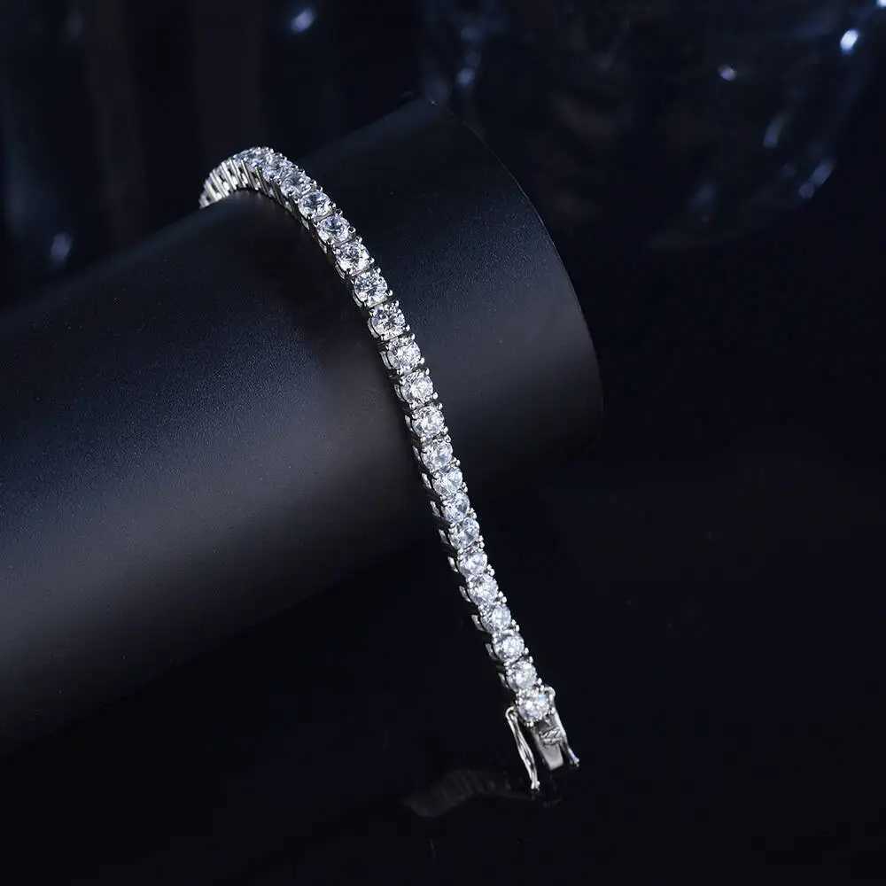 TY 3mm 4mm Moissanite Tennis Bracelet 925 Sterling Silver Full Dia Sier Plated Wedding Party Jewelry Bracelets For Women Man H260707