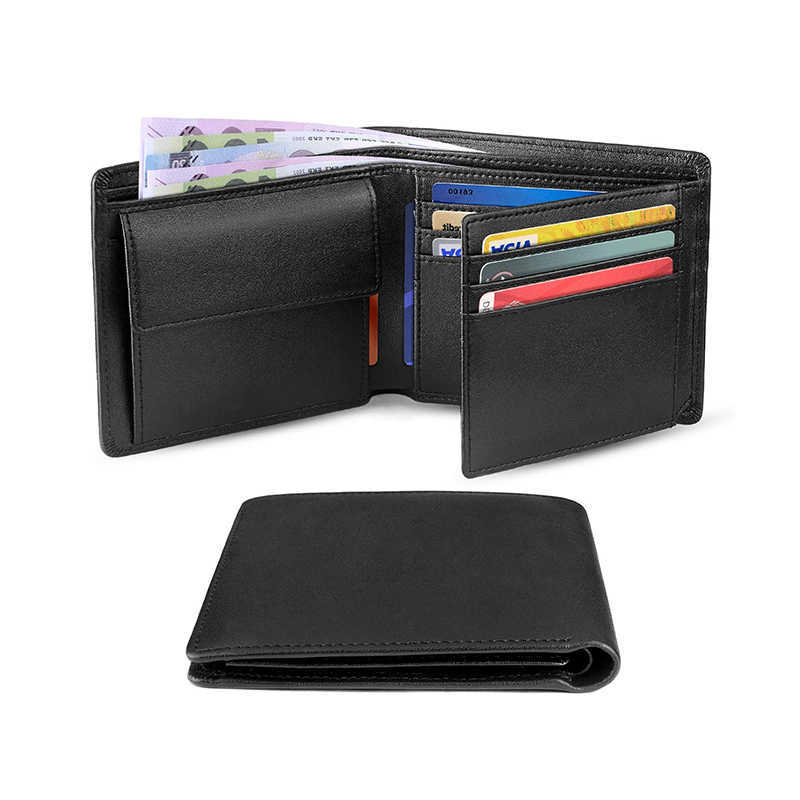 Blocking Wallets Mens Slim RFID with Coin Pocket 2 Banknote Compartments 10 Holders Wallet for Men H260707