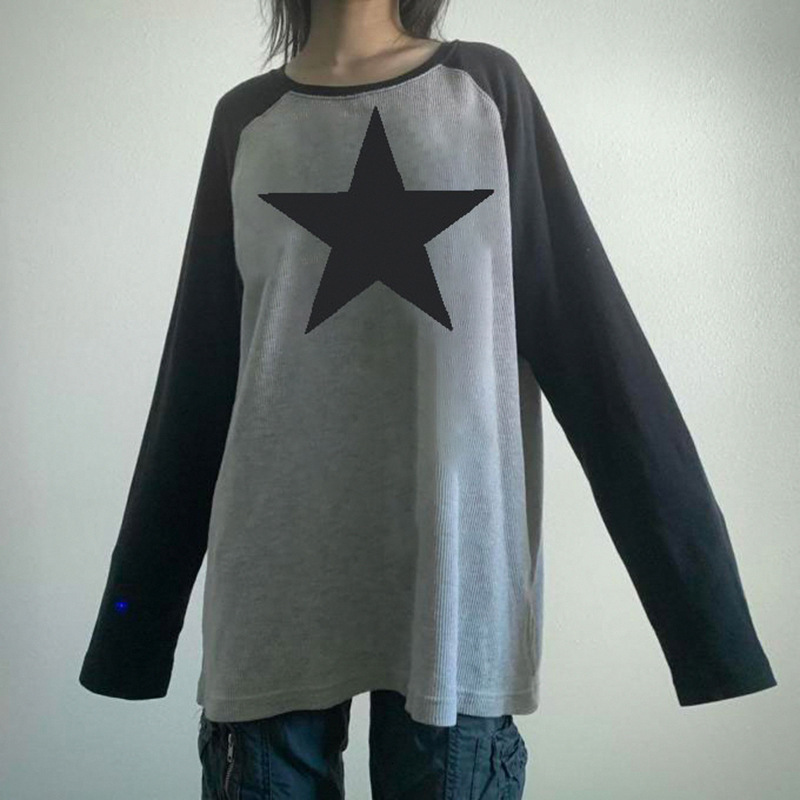 Cross-Border Foreign Trade Women's Autumn Winter New European And American Fashion Casual Sweatshirt Star Top Long Sleeve Hoodie Long Sleeves Rou