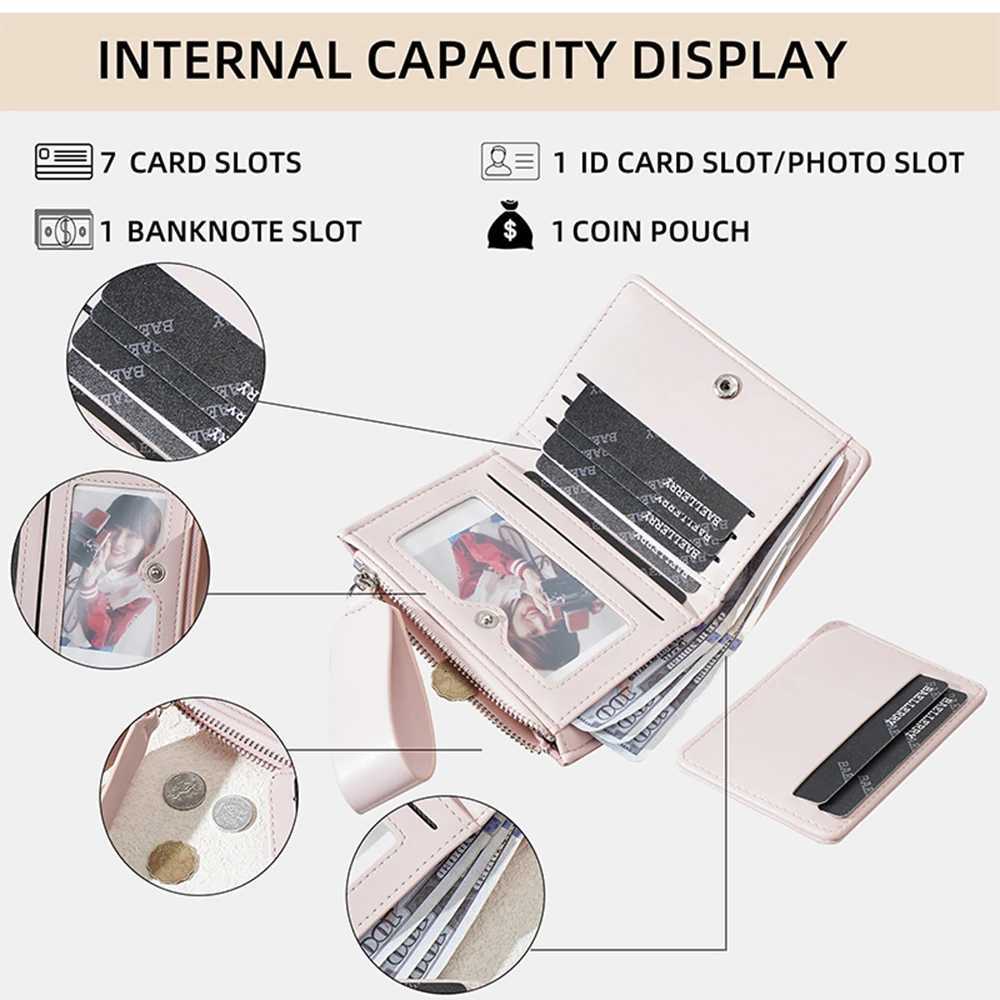 Wallets Capacity Women New Big Short Card Holder Female Purse Zipper Coin Pocket Photo Holder Simple Money Clips for H260707
